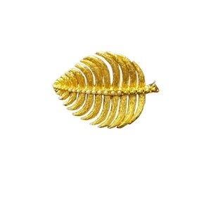Vintage palm leaf sweater brooch